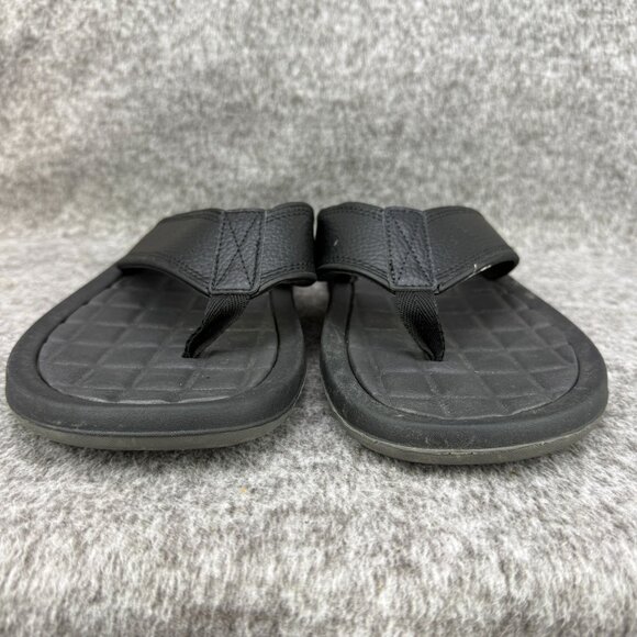 ✅Kenneth Cole New York Mens 13M Black Textured Flip Flops Thong Sandals Beach - Picture 5 of 11